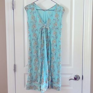 French Connection Turquoise Paisley Summer Sleeveless Shift Dress